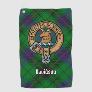 Serviette De Golf Clan Davidson Crest sur Tartan