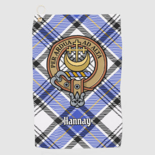 Serviette De Golf Clan Hannay Crest sur Tartan