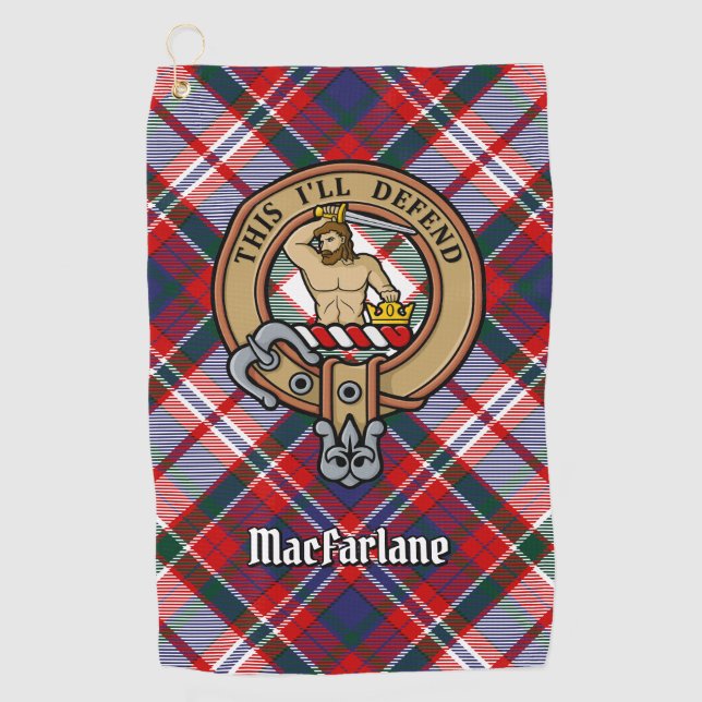 Serviette De Golf Clan MacFarlane Crest sur le tatan de robe (Devant)