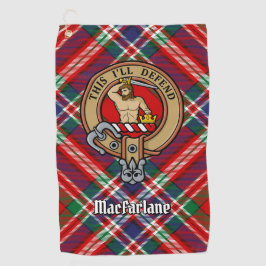 Serviette De Golf Clan MacFarlane Crest sur Red Tartan