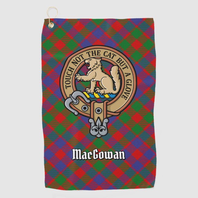 Serviette De Golf Clan MacGowan Crest sur Tartan (Devant)