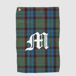 Serviette De Golf Clan MacNicol Chasse Tartan Plaid Monogramme