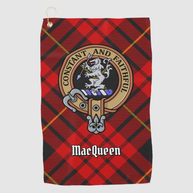 Serviette De Golf Clan MacQueen Crest sur Tartan (Devant)