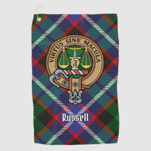 Serviette De Golf Clan Russell Crête sur Tartan