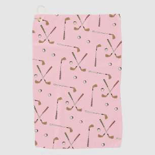 Serviette De Golf Classic Retro Golf Club Ball Motif rose