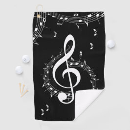 Serviette De Golf Climacic G Clef Music Black