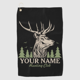 Serviette De Golf Club de chasse personnalisé aux bois de cerf et d'