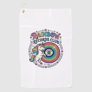 Serviette De Golf Club de disques Licorne Arc-en-ciel Fond Blanc Mig