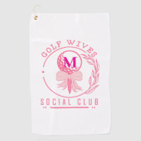 Club de femmes de golf Monogramme Ruban Rose Golfe