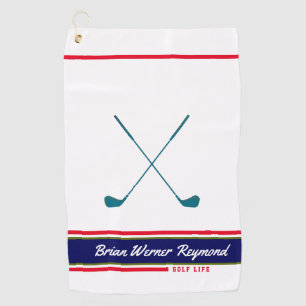 Serviette De Golf club de golf / nom du golfeur