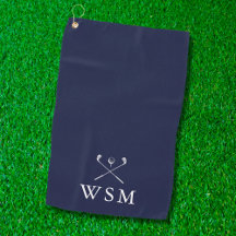 Clubs de golf à monogramme personnalisé bleu marin