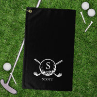 Clubs de golf noirs et blancs classiques Monogramm