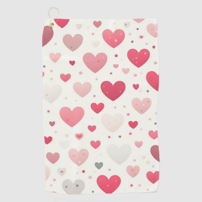 Serviette De Golf Coeur coloré de la Saint Valentin (Devant)