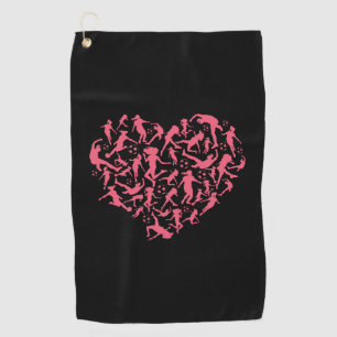 Serviette De Golf Cœur de football féminin - Joueuses