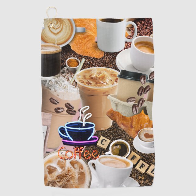 Serviette De Golf Coffee Collage Golf Serviette (Devant)