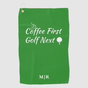 Serviette De Golf Coffee First Golf Next Humour Devis