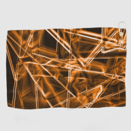 Serviette De Golf coins carrés et taches "néon" orange