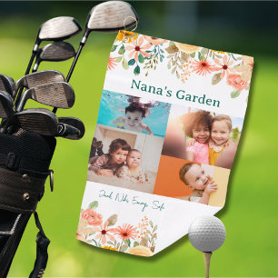 Serviette De Golf Collage photo personnalisé Jardin de Nana Grandma