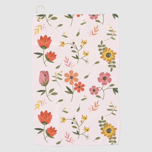 Serviette De Golf collection de fleurs (Devant)