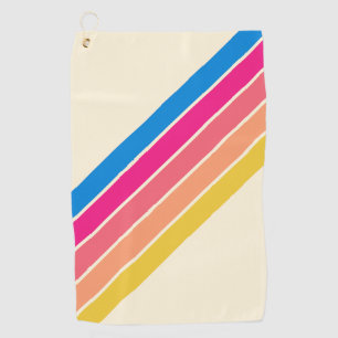 Serviette De Golf Coloré rayé les années 70 les années 80 Classique 