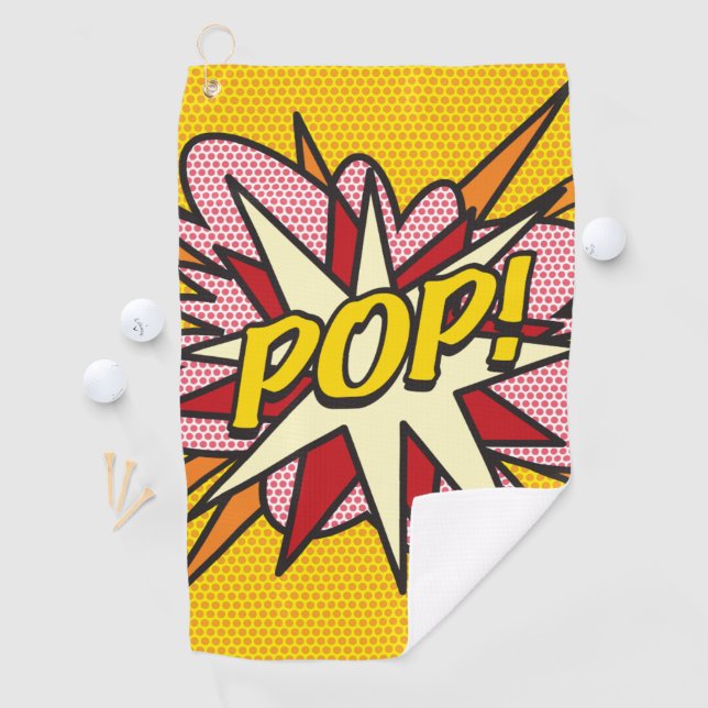 Serviette De Golf Comic Book Pop Moderne tendance (En situation)