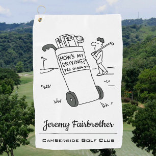 Serviette De Golf Comment va ma conduite ? Drôle Caricature Golf