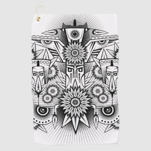 Serviette De Golf Conception artistique tribale