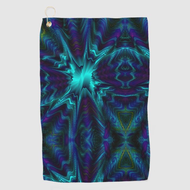 Serviette De Golf Conception Bleu Cobalt  (Devant)