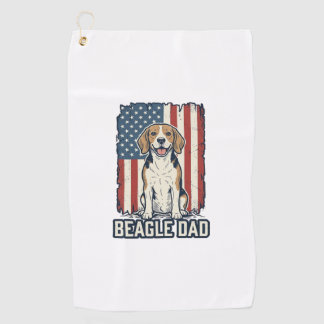 Serviette De Golf Conception de chien de gravure vintage patriotique