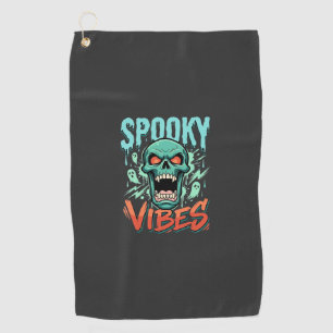 Serviette De Golf Conception de crâne de fantôme Halloween Vibes eff