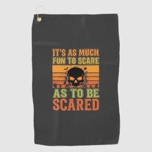 Serviette De Golf Conception de crâne effrayant Halloween Rétro_1