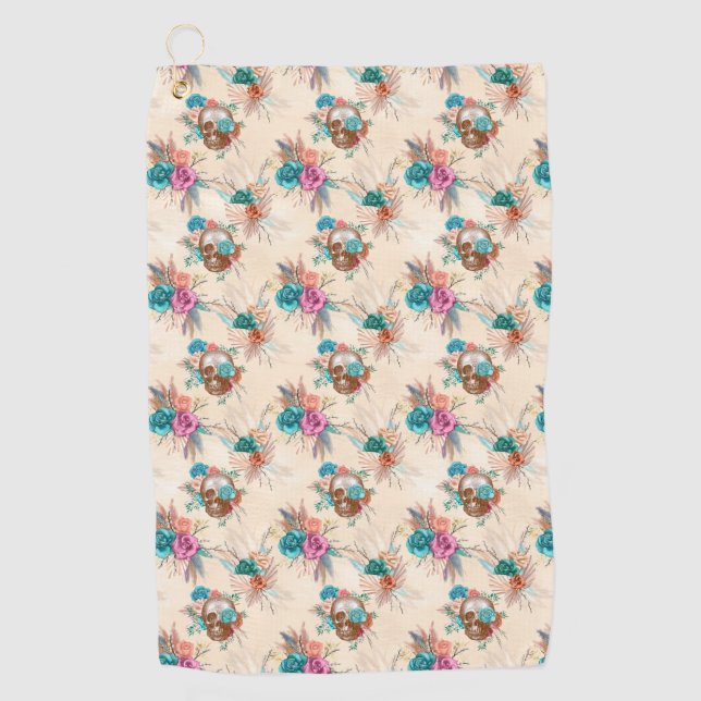 Serviette De Golf Conception de la série Boho Skull 3   (Devant)