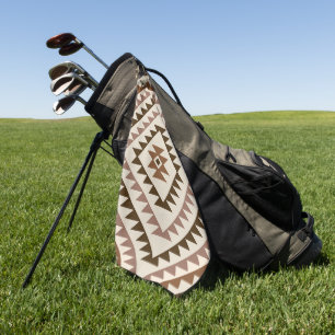 Serviette De Golf Conception de motif diamant aztéque Brun+Crème