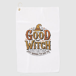Serviette De Golf Conception de typographie Halloween sorcière genti