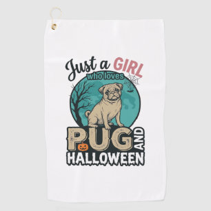 Serviette De Golf Conception de vecteur vintage de fille de pug Hall