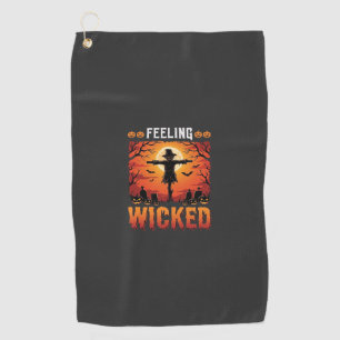 Serviette De Golf Conception d'épouvantail d'Halloween qui fait mal_