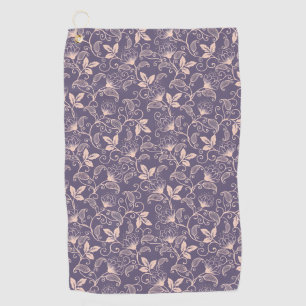 Serviette De Golf Conception florale vintage avec des vignes tourbil