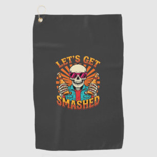 Serviette De Golf Conception squelette de bière écrasée Halloween dr