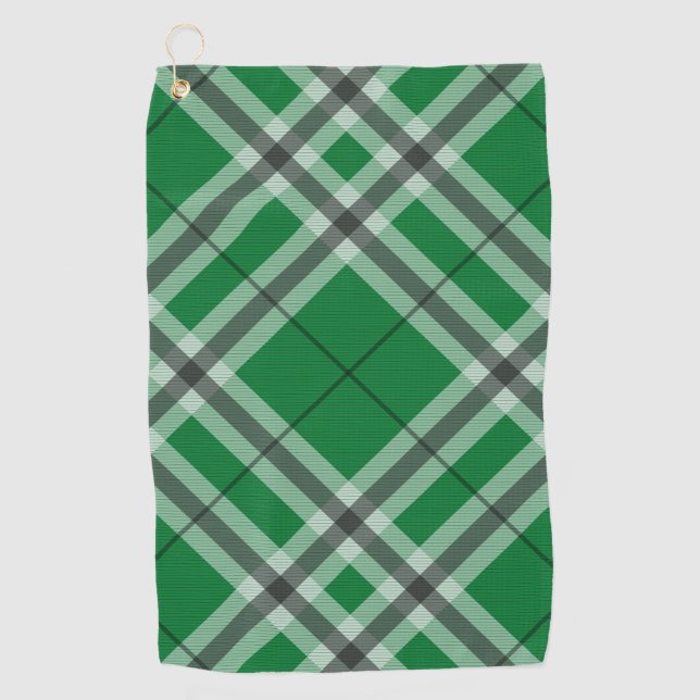 Serviette De Golf Conception verte de style de plaid (Devant)