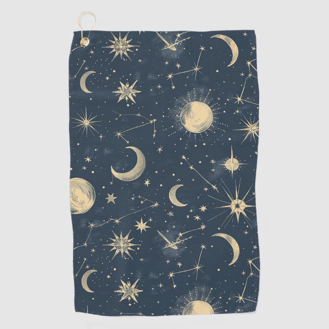 Serviette De Golf Constellation céleste - Nuit étoilée (3) (Devant)