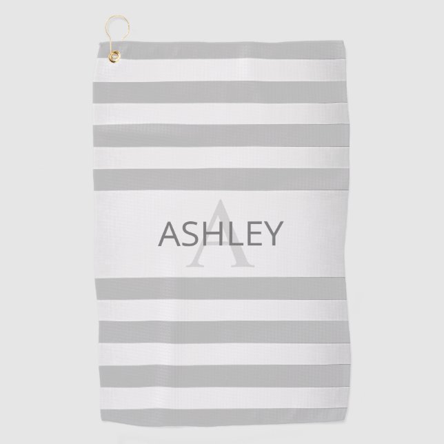 Serviette De Golf Contemporain Faux Argent Ombre Gris (Devant)