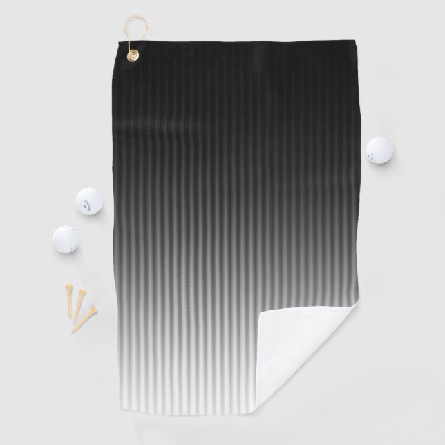 Serviette De Golf Cool élégant et design tendance rayures noir et bl (En situation)