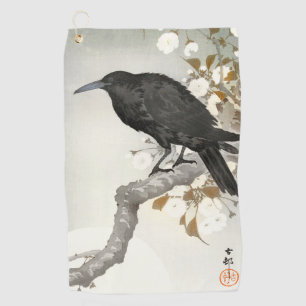 Serviette De Golf Corbeau Koson Japon Oiseau Corbeau