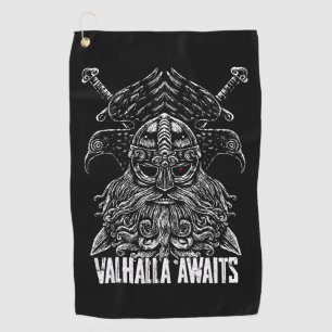 Serviette De Golf Corbeaux d'Odin Mythologie Viking Valhalla attend