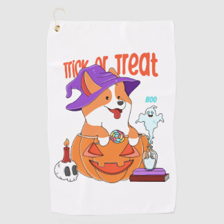 Serviette De Golf Corgi Halloween