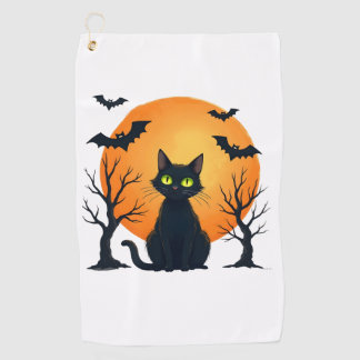 Serviette De Golf Costume de chat de Noël effrayant vintage Chat Rét