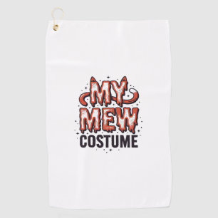 Serviette De Golf Costume de chat mignon d'Halloween Design vintage_