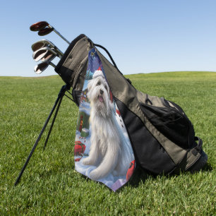Serviette De Golf Coton De Tulear Winter Wonderland Christmas Joy