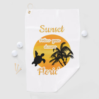 Serviette De Golf Coucher de soleil mignon en Floride