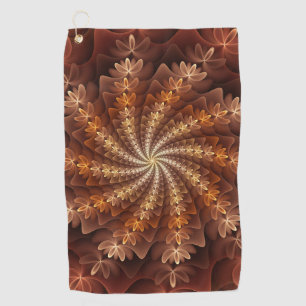 Serviette De Golf Couleurs chaudes, Trippy Moderne Motif d'art fract